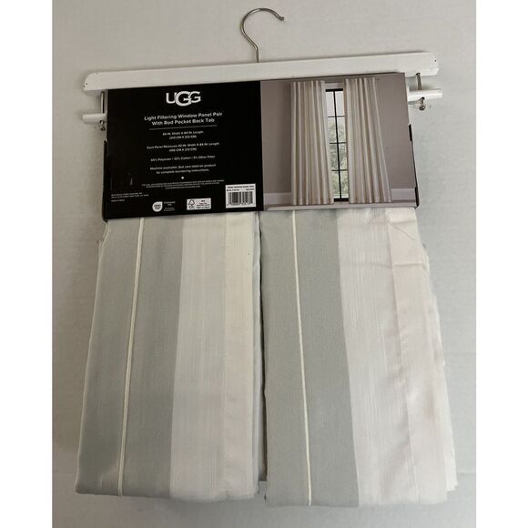 UGG Tarea Set 2 Light Filter Window Panels/Curtains Rod Back Tab Gray Violet 84" - Picture 2 of 7